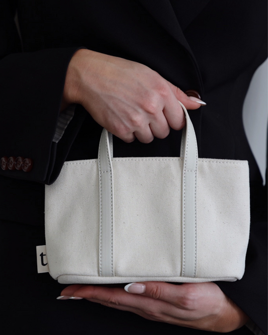 mini tote - white