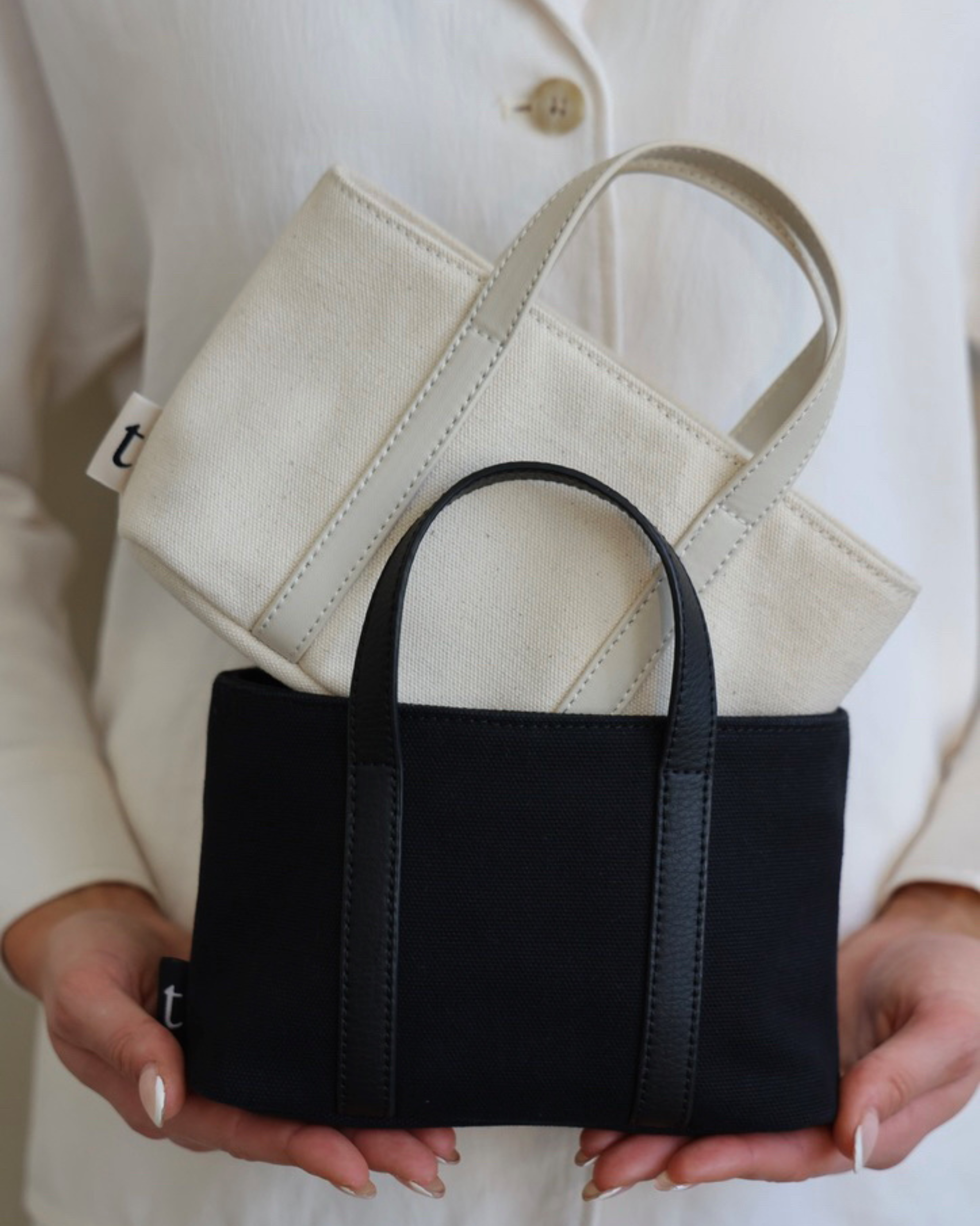 mini tote - white