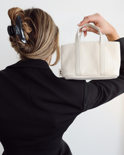 mini tote - white